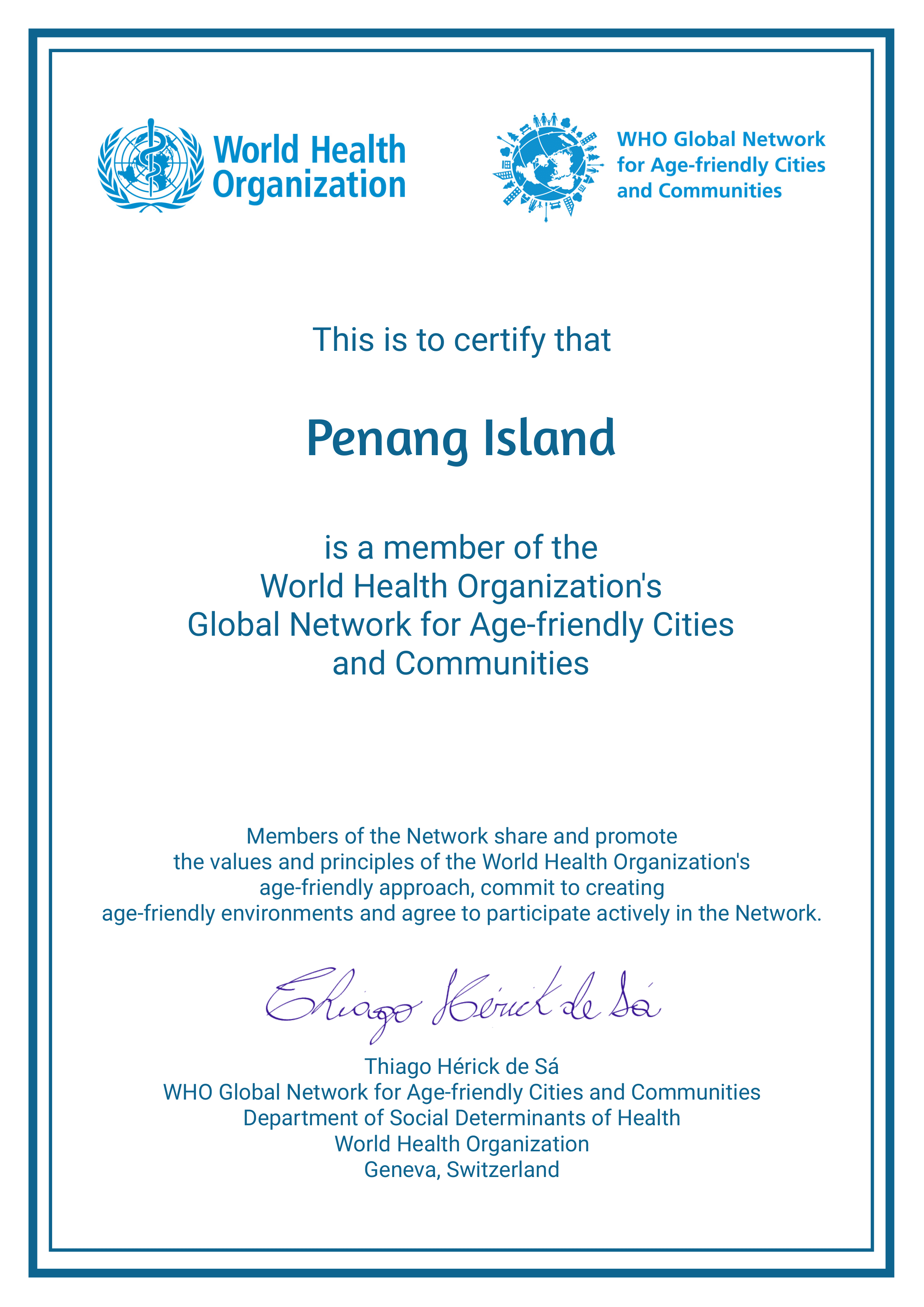 AFC Penang Island Certificate 1