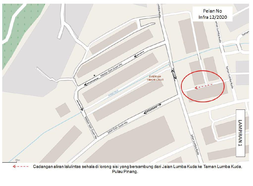 pelan 1way lrg sisi jalan lumba kuda