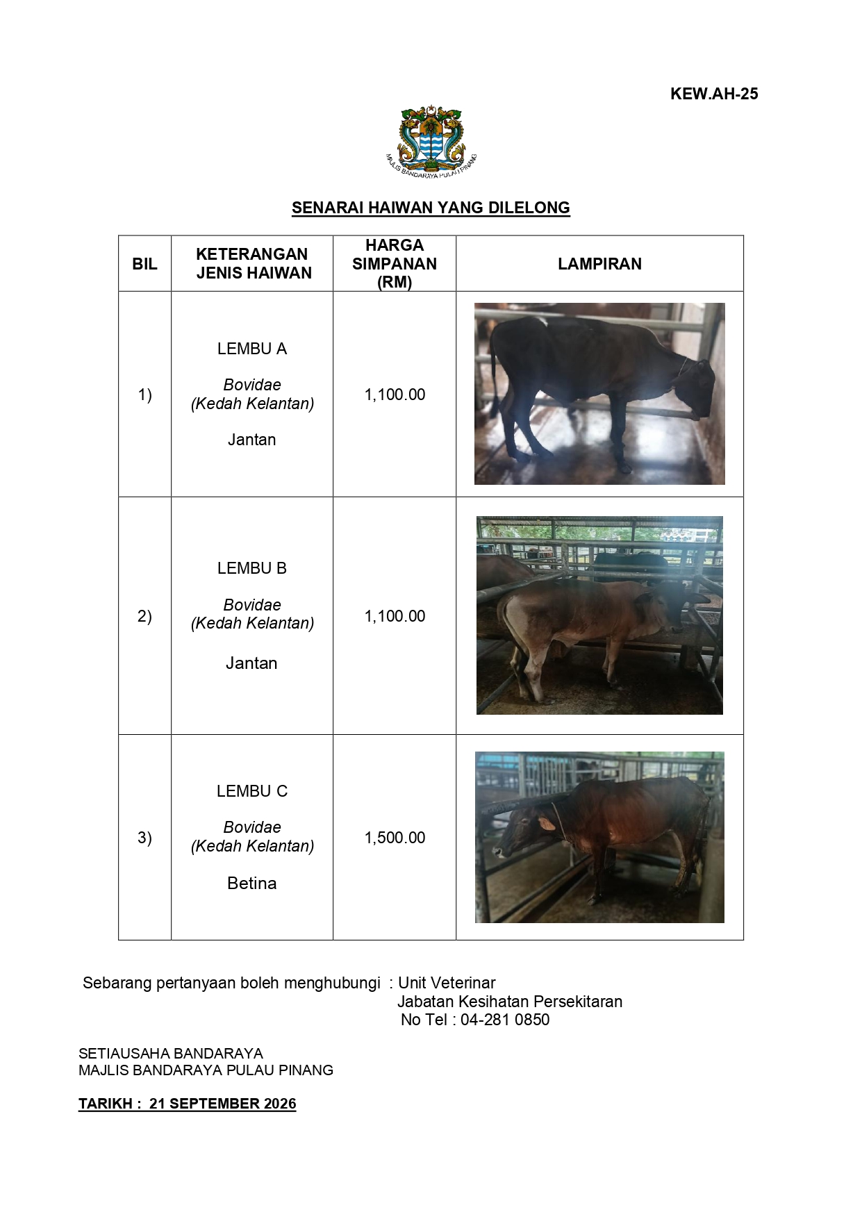 Kenyataan Lelongan 21092026 2